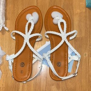 BNWT white sandals